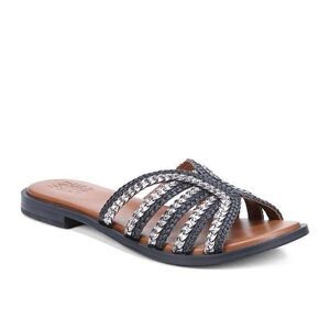 NEW Naturalizer Leather Lane Slide Sandal in Black‎ Size 7.5M Shoes